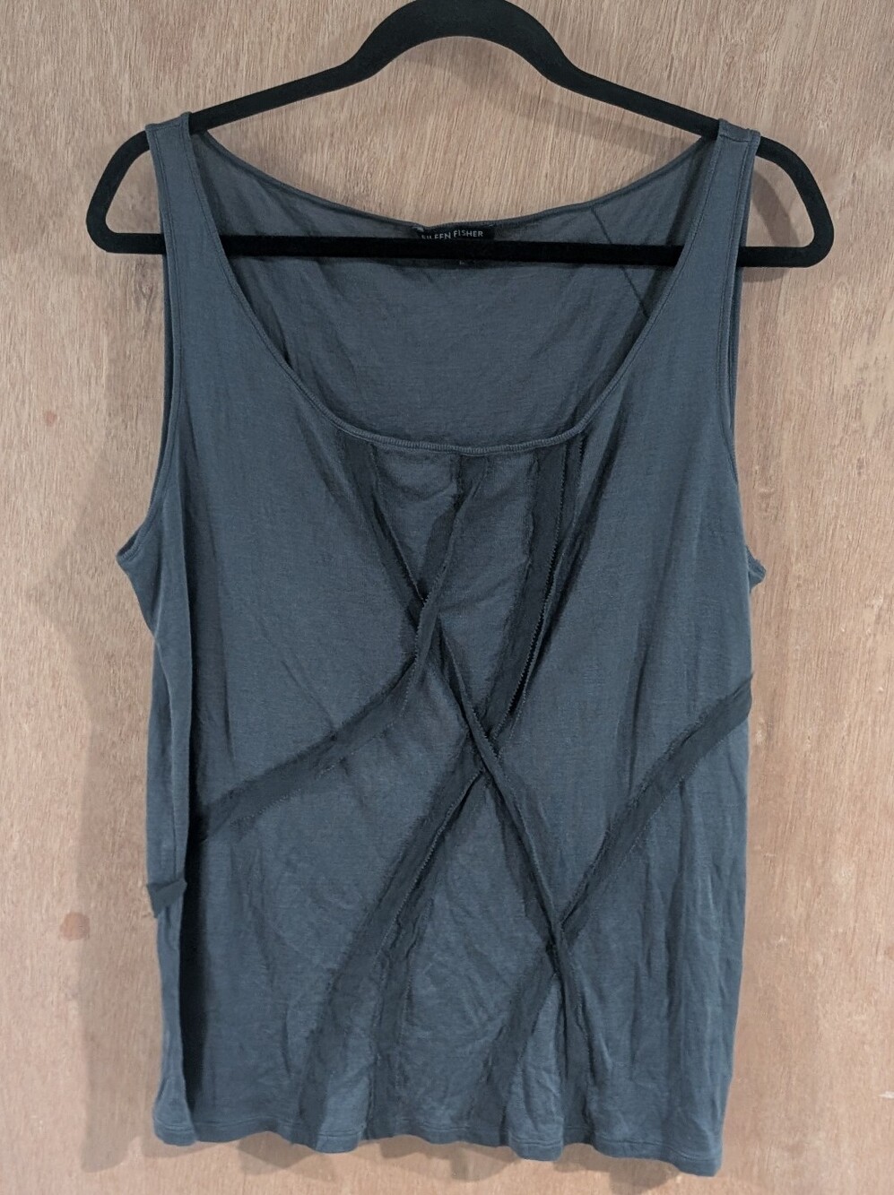 Eileen Fisher Dark Charcoal Crisscross Tank Top